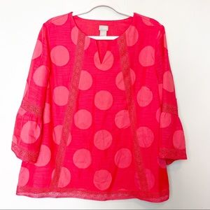 Chico’s Bell Sleeve Red/Pink Top 2